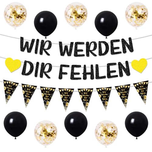 Afritee Ruhestand Deko Ballon Banner Ruhestand Deko Wir Werden Dir Fehlen Girlande Und Luftballons Abschiedsfeier Rente Party Renteneintritt Rentner Frauen Mann