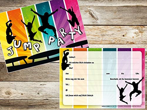 Edition Colibri 10 coole JUMP-PARTY-uitnodigingen / uitnodigingskaarten voor trampoline-kinderverjaardag voor meisjes en… - Image 4