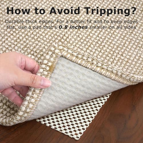 KOZYFLY Runners for Hallways 2x5 ft Washable Kitchen Runner Non Slip Rubber Backed Hall Runners Cotton Entryway Runner Rugs Floor Carpet for Indoor Backdoor Bedroom Kitchen, Ivory/Khaki