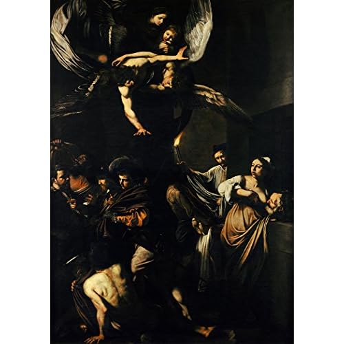 Caravaggio, (Michelangelo Merisi da): The Seven Works of Mercy. Religious Fine Art Print/Poster. Size A1 (84.1cm x 59.4cm)