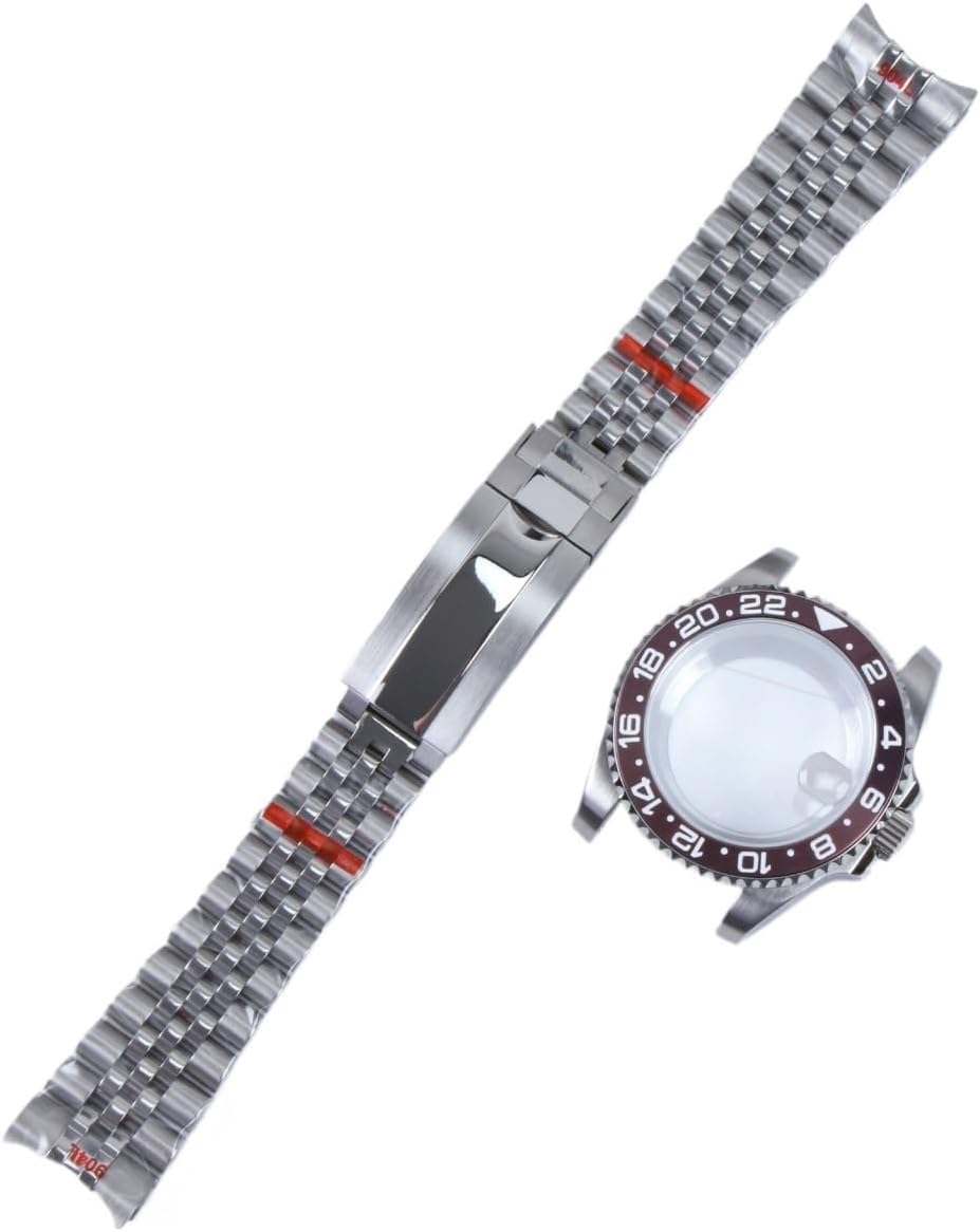 40mm Diver Watch Case Mod Kit with GMT Bezel and Sapphire Glass - Compatible with - NH35 NH36 NH34 Movement