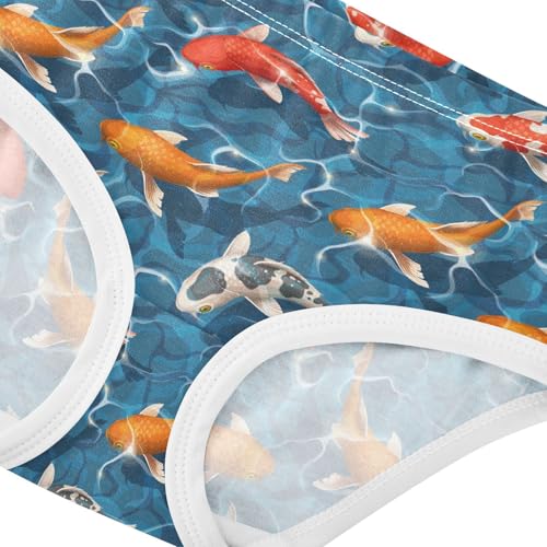Little Girls' Soft Cotton Underwear Kids Breathable Comfort Koi Carps Panties Briefs Toddler4