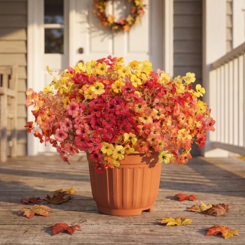 UJROQI Artificial Violet Mums Flowers for Autumn Outdoor Decor, 12-Stem Multi Pack Faux Fall Flowers for Front Porch, Patio, Garden & Large Planters, Fade Resistant Silk Fake Flowers - image 4