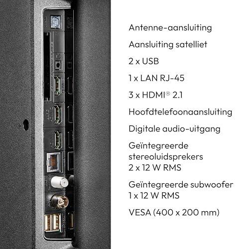 MEDION 163,9 cm (65") TV (Smart-TV, Dolby Vision HDR, VIDAA Store, Netflix, Prime Video, Disney+, DAZN, Paramount+, HbbTV, PVR, Bluetooth, MD 865300) - Afbeelding 6