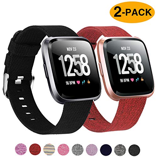 Welltin 2 Pack Bands Compatible with Fitbit Versa/Fitbit Versa 2 / Fitbit Versa