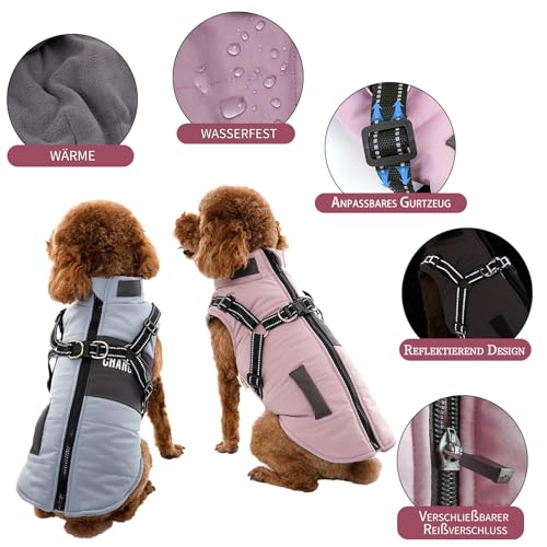 Lairle Hundemantel Winter Hundejacke Hundegeschirr Mantel Welpenmantel Jacke Weste Kleidung Kleines Hundegeschirr Hundemäntel für kleine mittelgroße Hunde