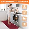 TranquilRelax Kitchen Mats, 2PCS Kitchen Rugs, Cushioned Anti Fatigue Kitchen Mats for Floor, Non-Slip Standing Desk Mat, Waterproof Kitchen Rug Set for Kitchen, Floor, Office,17.330+17.347,Red