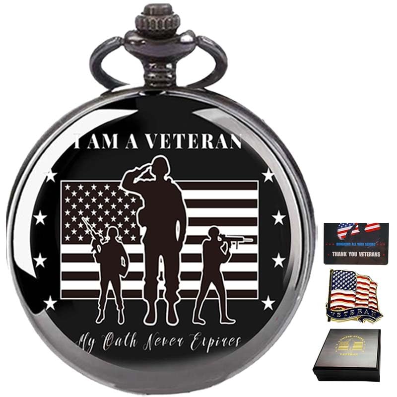 Pocket Watch for Men Women Black Dragon and Phoenix Quartz Pocket Watches with Chain + Luxury Wooden Box-image-28
