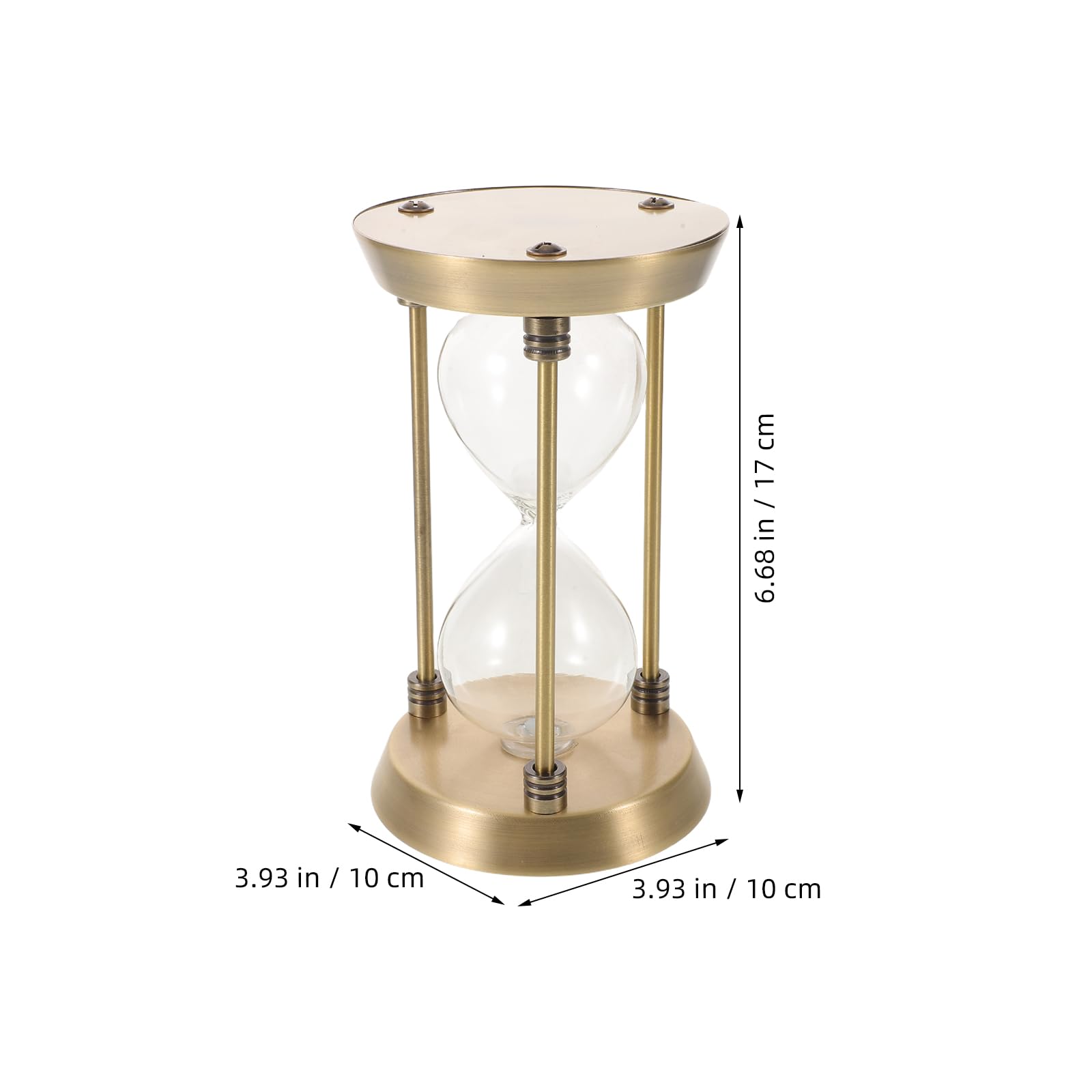 STOBAZA Leere Kleine Sanduhr aus Metall Goldfarben Selbstgemacht Befüllbare Sanduhr Dekoration für Schreibtisch Hochzeitsrituale und Wohnzimmer