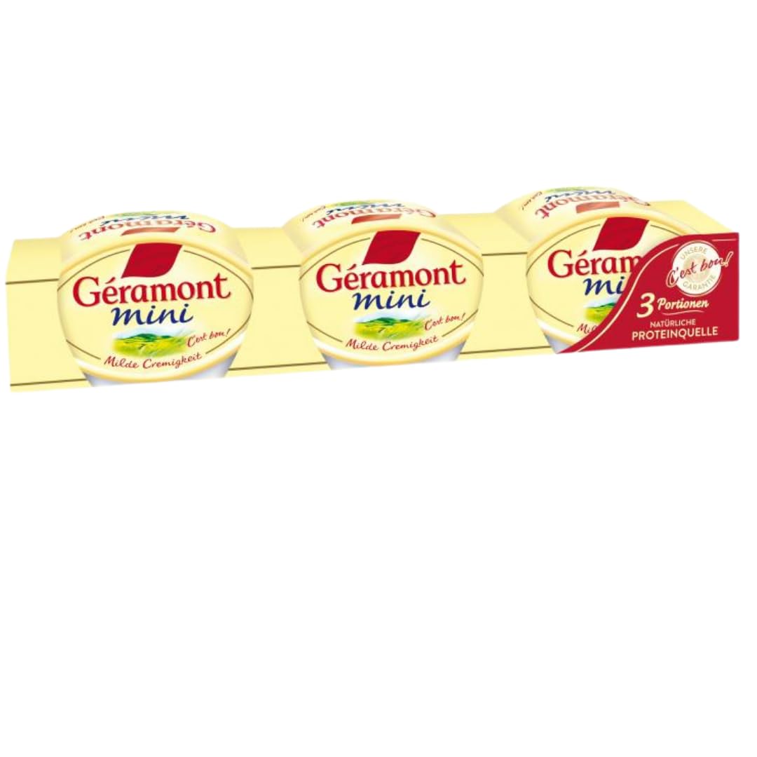 Weichkäse Géramont Mini – 3 × 50 g, 4er Pack | Französische Käsezubereitung aus Kuhmilch | Mild & cremig