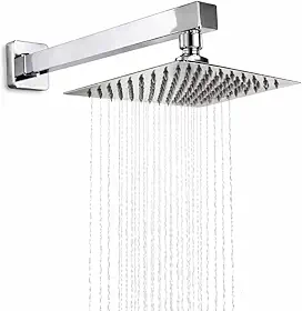 Chuveiro Ducha Quadrado 20x20 Inox Alta Pressão – Compatível com Aquecedor a Gás, Ducha Tipo Chuva Spa Anticalcário, Design Moderno Premium para Banheiro e Área Externa