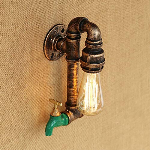 Applique tuyau de fer rétro avec robinet déco style industriel