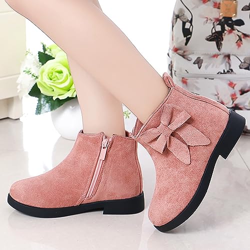 IWIHMIV Girls Ankle Boots Casual Low Heels Short Boots with Side Zipper Toddler Girls Ankle Boots Short Boots for Girls4