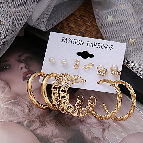 Image of Shining Diva Fashion Stylish Pairs Metal Earrings for Women and Girls