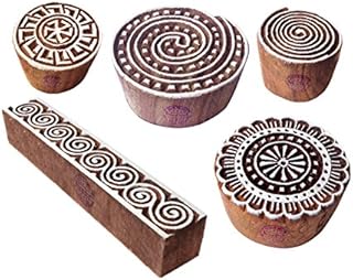 Rural Shapes Tree and Bird Wooden Stamps for Printing (Set of 6)