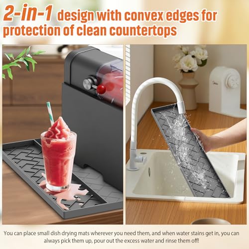 Silicone Mat for Ninja Slushie Machine&Ninja Creami- Removable 22.5"*15"*0.7" Countertop Protector Mat,Concave Convex Design, Leak-Proof and Slip-Resistant ice Gream Maker&Slushie Machine Accessories by beenxmyy - Image 7
