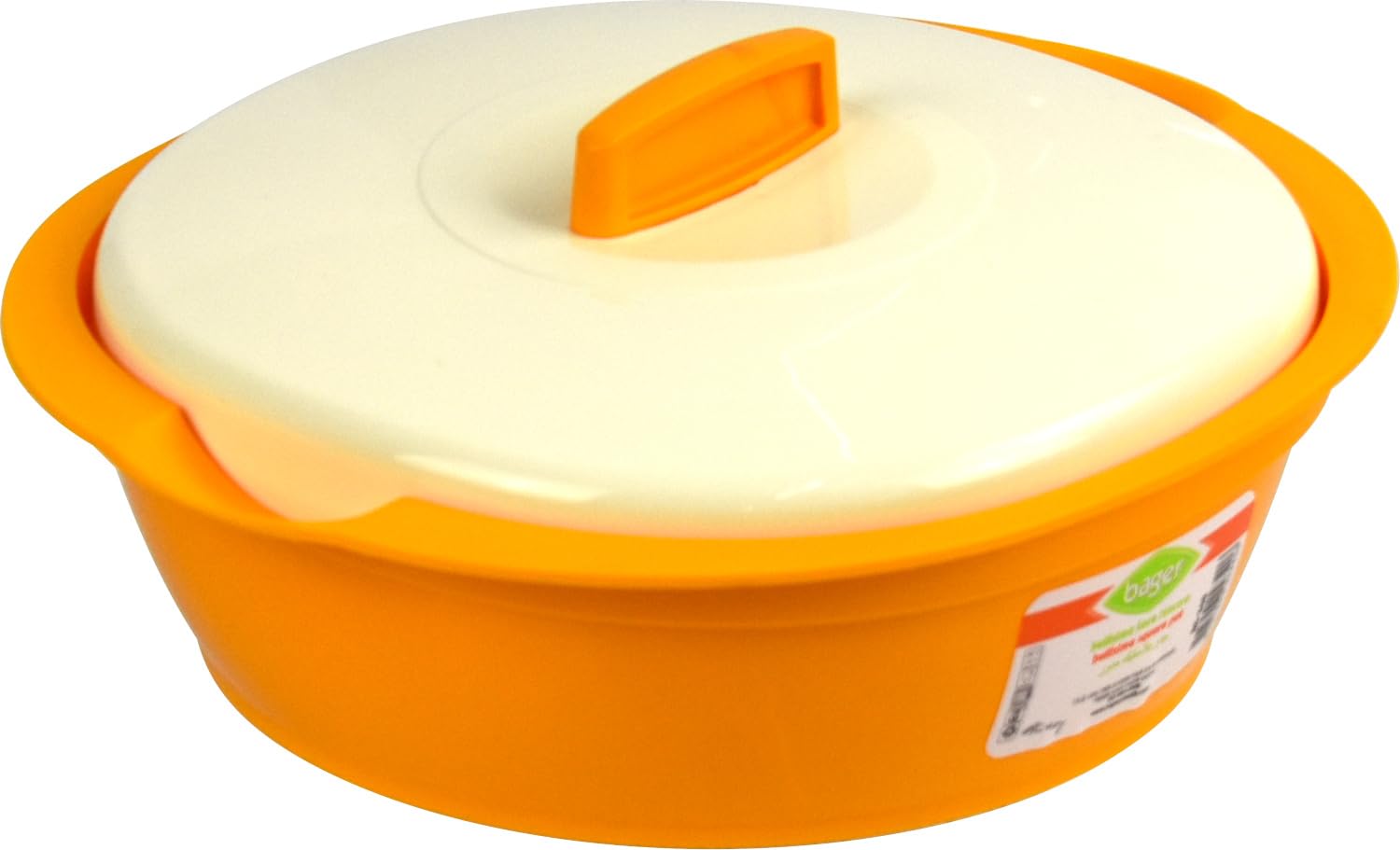 Catergold Square Food Serving Pot 1.1L Plastic Food Storage Container Leakproof BPA-Free Microwave Freezer Dishwasher Safe (Orange)