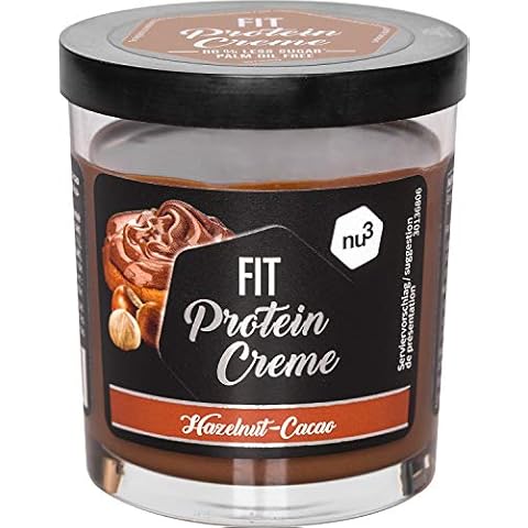 nu3 Fit Protein Creme - 200g Schokoladenaufstrich mit Haselnüssen, Kakao & Whey - ganze 21% Eiweiß, ohne Zusatz von Zucker - alternative zu Schoko-Creme aus dem Supermarkt - Glutenfrei & ohne Palmöl Cover