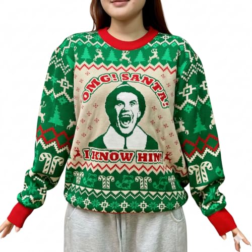 AstroFazz Santa Ugly Christmas Sweater – Ugly Knitted Sweaters for Women 2025 - Xmas Knitted Sweatshirt for Men, Women 2025 – I Know Him Sweaters – Gifts for Christmas - Holiday Outfit (2XL)