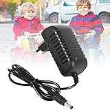 Cargador Coche Electrico Niño 12V: DC12V 1000mA/Entrada: AC 100-240V 50/60HZ. Conector de salida: diámetro exterior 5,5 mm - diámetro interior 2,1 mm.Longitud del cable del conector: 1 metro. Apto para baterías de litio. para niños, vehículo eléctrico de paseo, coche de juguete, moto, etc, cargador de repuesto.