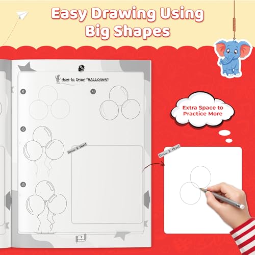 Image of How to Draw Everything You See: 365 Drawing Book For Kids 4+ Years Old | Easy Step By Step Guide For Tracing & Coloring | Fun Themes-Animals, Fruits, Vegetables, Toys | Thoughtful Gift For Children