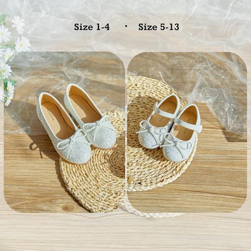 Image of Felix & Flora Toddler Flower Girl Dress Shoes - Girl Ballet Flats Party School Shoes Wedding