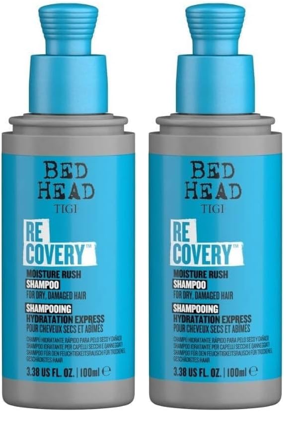 TIGI CHAMPÚ HIDRATANTE RECUPERACIÓN DE CABEZA DE CAMA PARA CABELLO SECO 3.38 fl oz (Paquete de 2)