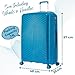 DK Luggage 24" Medium Hard Shell Polypropylene PP Suitcase 4 Wheel Spinner Luggage PP20 Blue