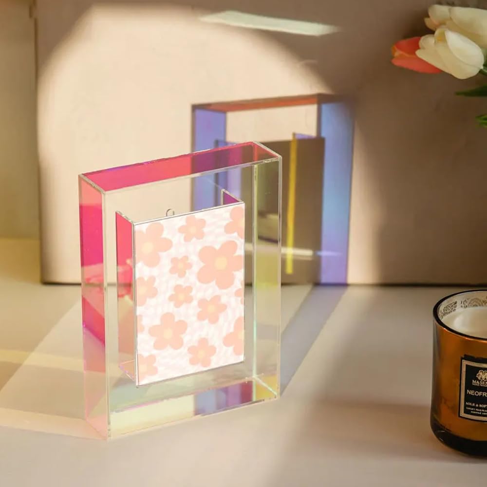 Amazon.co.jp: 5インチのアクリルフォトフレームボックス、半透明の