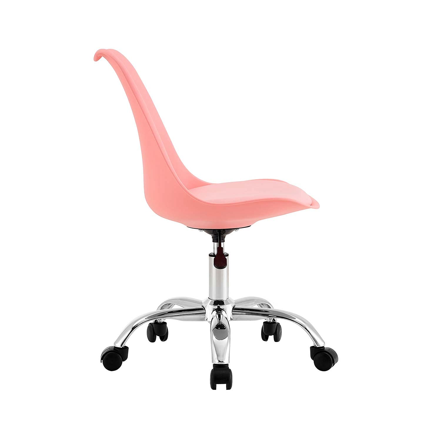 THINIA HOME Silla de Escritorio Ergonómica con Ruedas Eyre Silla Nórdica Acolchada Giratoria Moderna Altura Ajustable | Silla de Escritorio de Oficina Estudio Dormitorio 97x47x58cm
