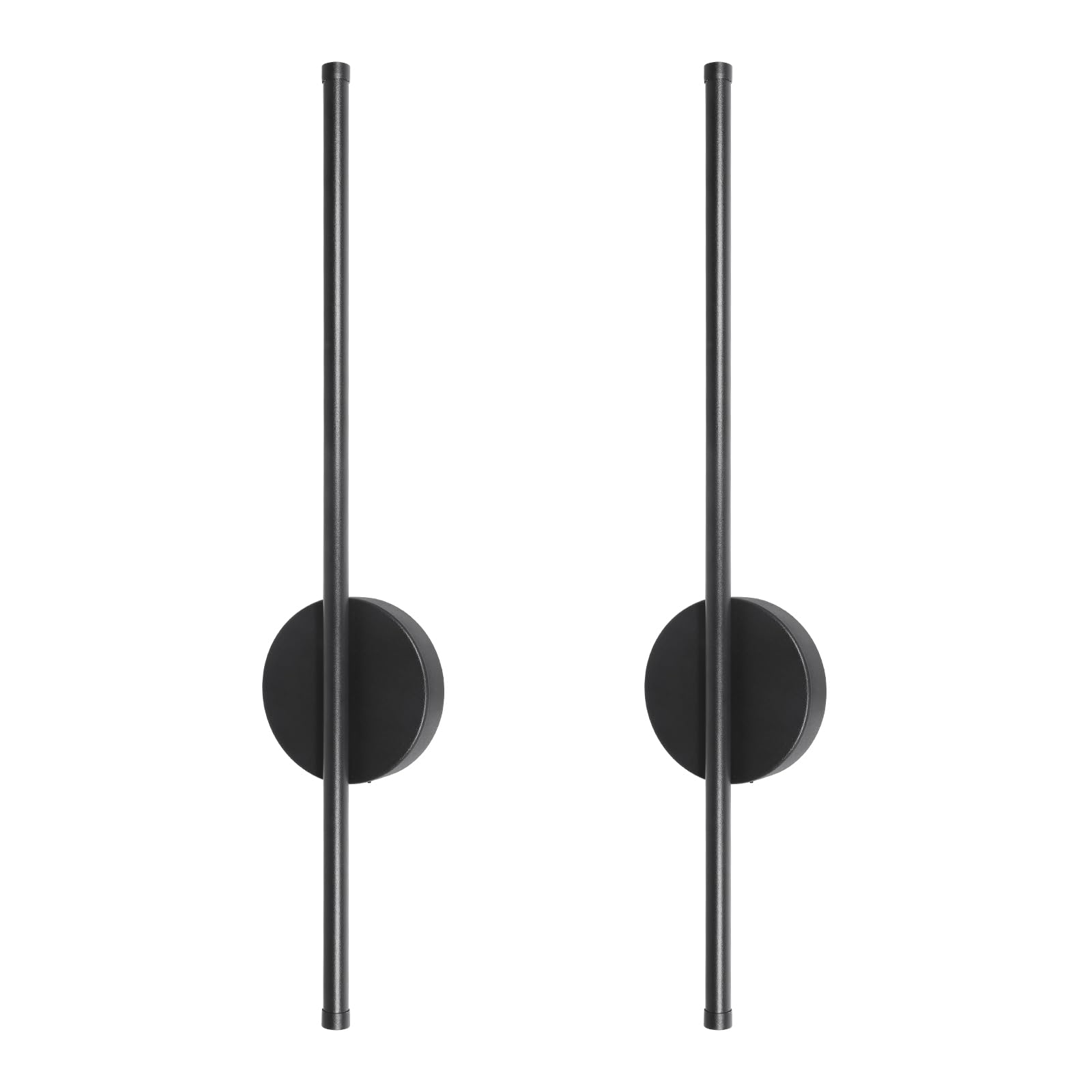 LED Akku Wandleuchte Schwarz 60CM Dimmbar 3 Farbtemperatur mit Fernbedienung, Zwei Packungen