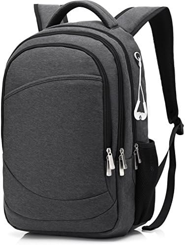Kwayi 15.6 Inch Nylon Laptop Backpack Travel Rucksack Outdoor Business Daypack Water-Resistant Knapsack Laptop Bag For Men / Women / Student ( Dark Grey)