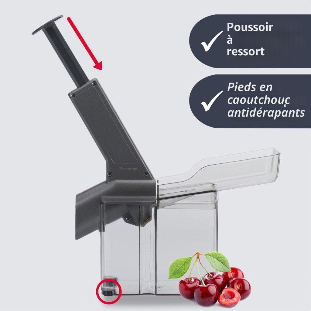 Westmark Dénoyauteur de cerises Kirschomat « Special Dark Edition », grande cassette de noyaux, revêtement spécial de haute qualité, aluminium/plastique/acier inoxydable, anthracite, 4070226Z