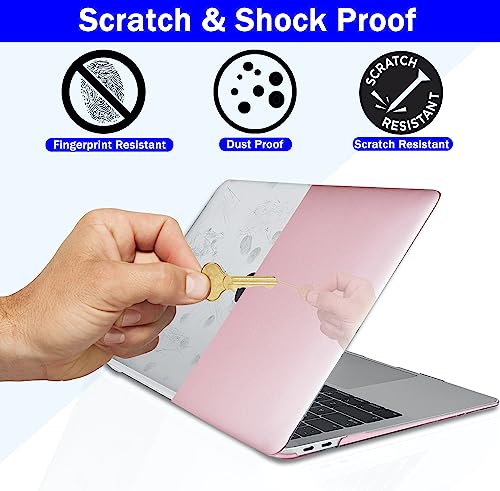 Image of Case Compatible with MacBook Air 13.6 inch 2025 2024 2023 2022 Release M4 A3240 M3 A3113 M2 A2681 Plastic Hard Shell Cover Case, Metallic Rose Gold