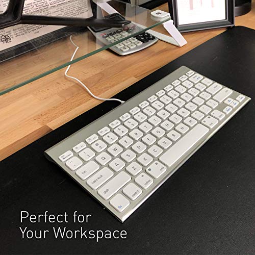 Macally Mini Wired Keyboard and a Silent Wired Mouse, Ultimate Apple Accessories
