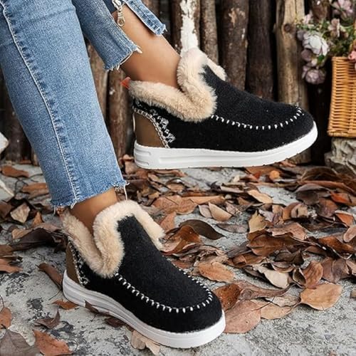 Womens Winter Soft Plush Slip-on Sneakers for Cozy Feet, Warm Cozy Micro Suede Slipper Boots, Non Slip Orthopedic Winter Slippers3