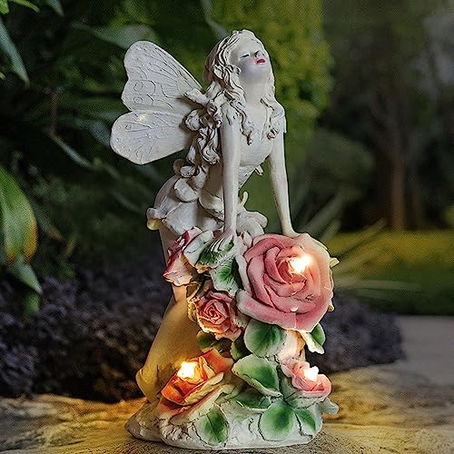Estátua de Jardim Solar, Iluminação Automática, Luz Solar de Anjo Vibrante e Brilhante à Prova d'ág