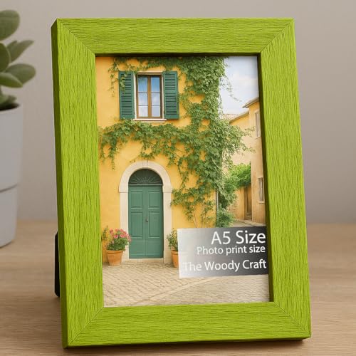 Image of A5 Photo Frame | Refresh Your Wall Frame | Sophisticated Green Photo Frames For Wall Decor | Quality Wooden Frame | Poster Frame (5.8x8.3 inch, Green)