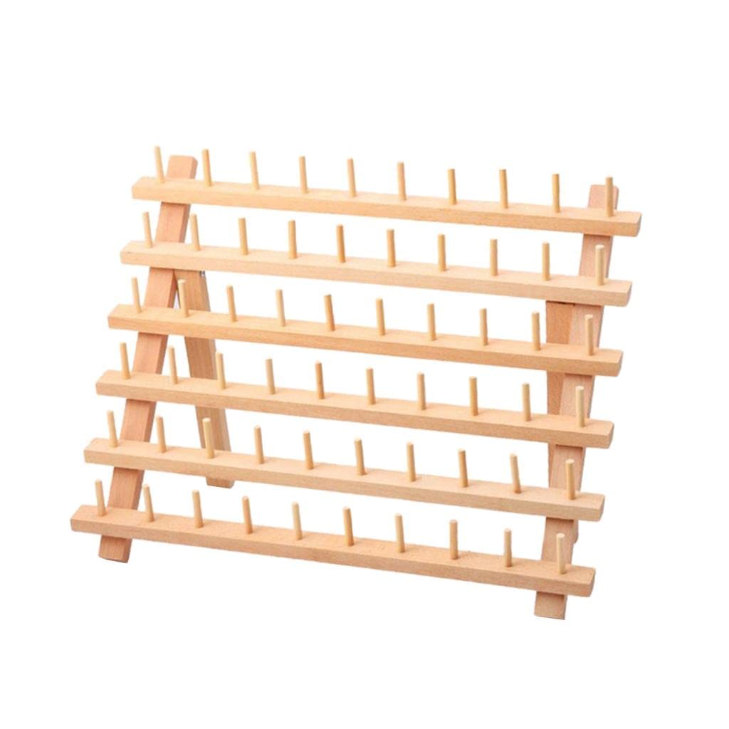 2X Wandmontierter Garnhalterständer Aus Holz, Ablageorganizer, Aufbewahrungshalter für Stickerei, Nähen, Quilten, Stricken, Haarflechtzubehör, Dekorat