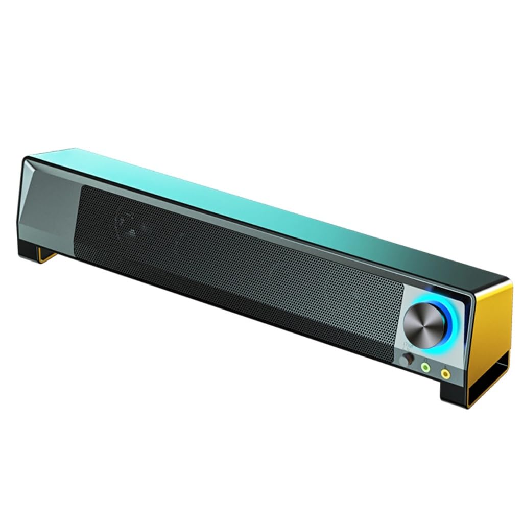 Altavoz de Ordenador con Cable, Barra Sonido estéreo, Subwoofer, Potente Reproductor música, Caja Envolvente Graves, Audio 3,5mm