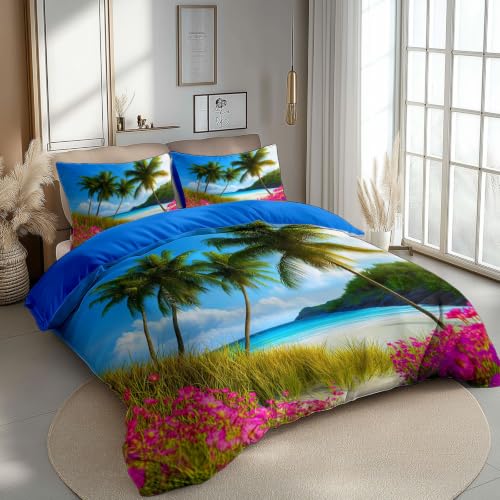 Housse de couette palmier 200 x 200 cm avec 2 taies d'oreiller - 3