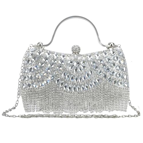 Sac pour femme en strass spacieux pour mariage et bal