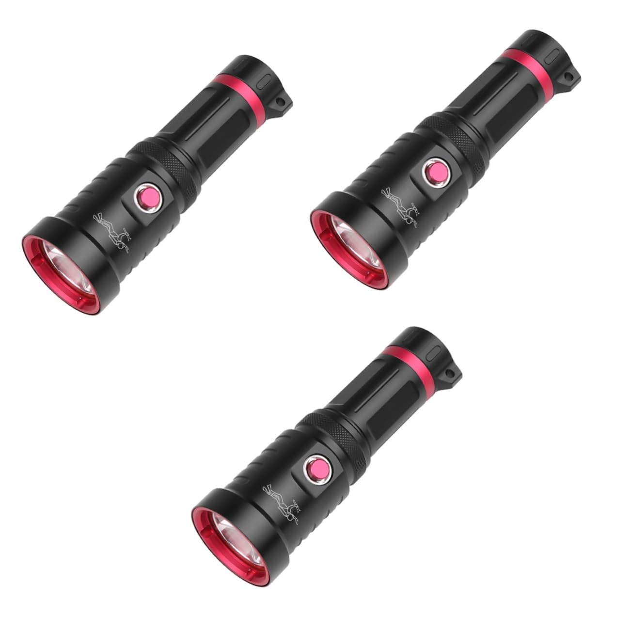 INOOMP 3 Pcs Flashlight Handheld Scuba Underwater Torch Super Bright Diving Torch Diving Lights Led Aluminum Alloy Travel Portable