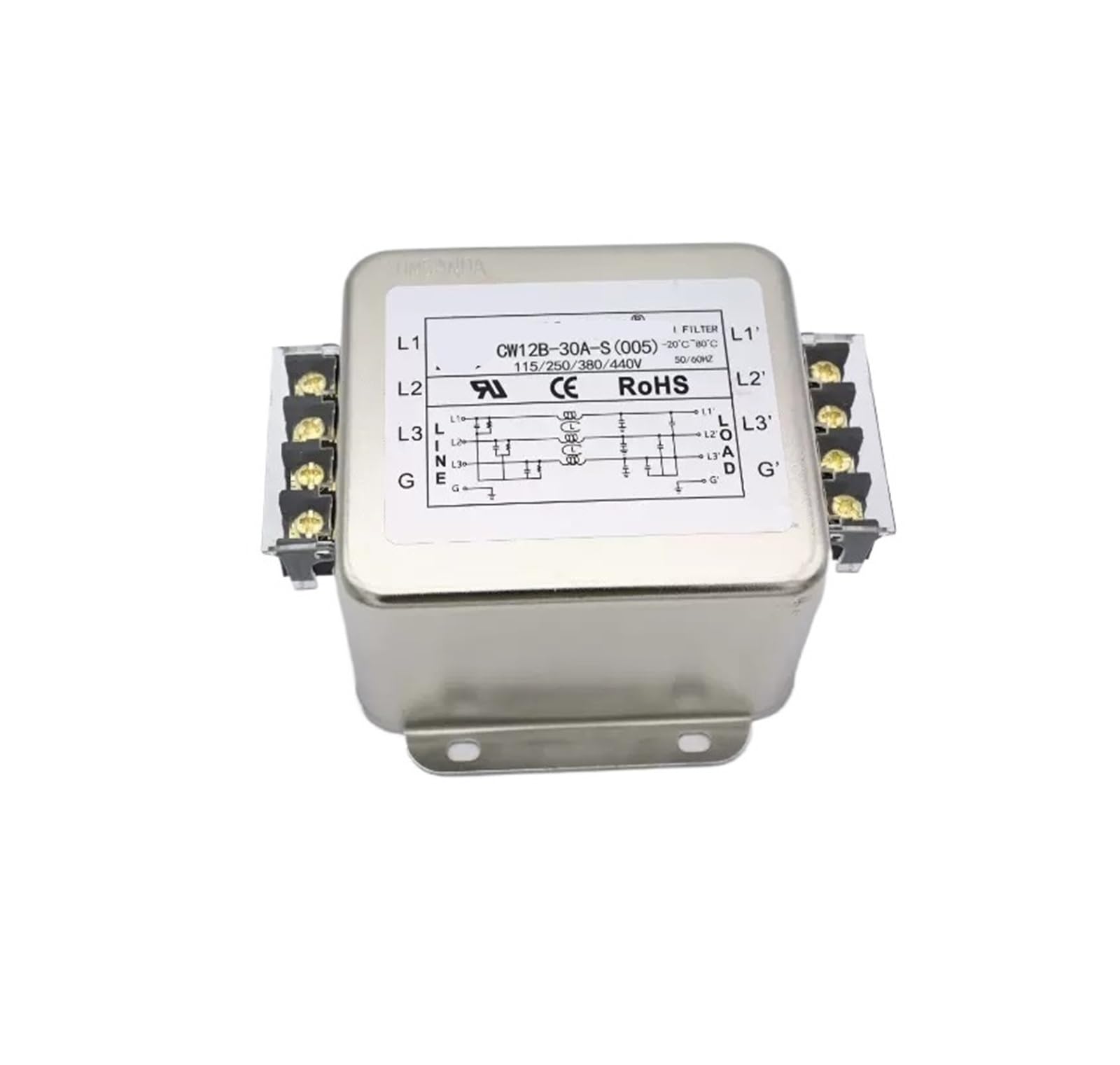 Filtro de potencia trifásico CW12B-3A/40A-S 005 para corregir fallos por ruido en red