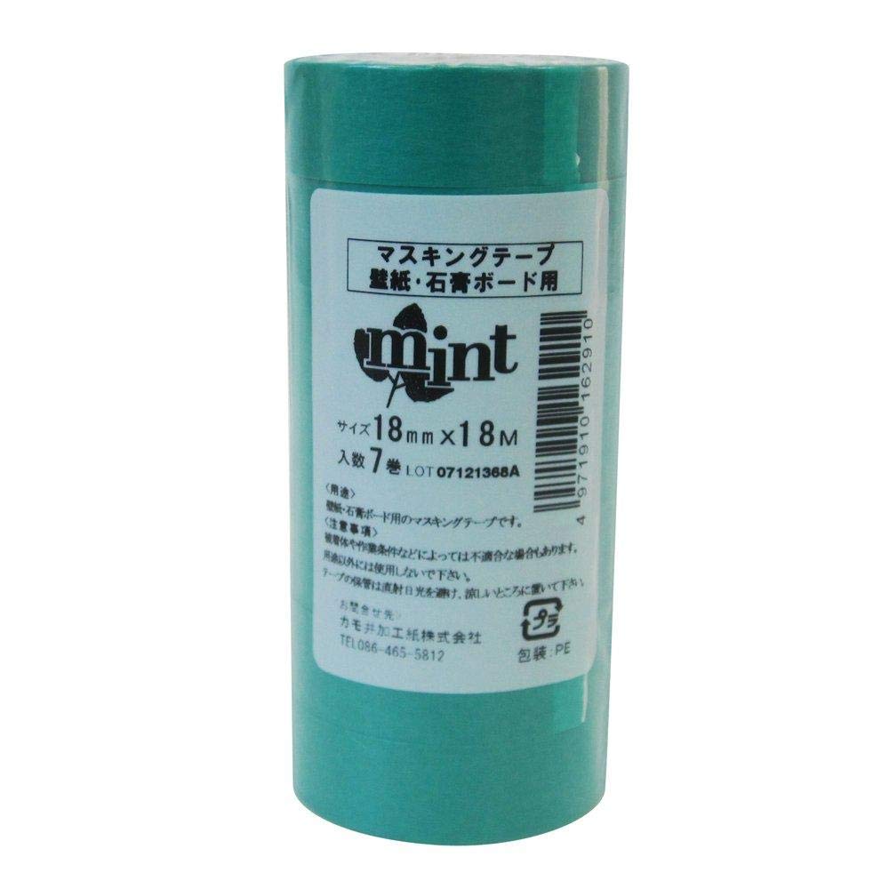 KAMOI - Cinta de carrocero para papel pintado (18 mm x 18 m), 7 rollos (importado de Japón)