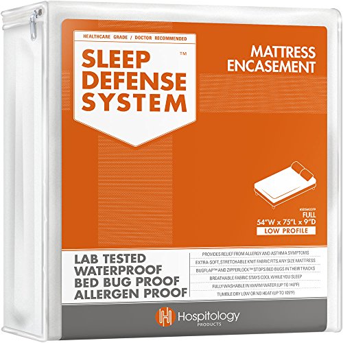 HOSPITOLOGY PRODUCTS Sleep Defense System - Zippered Mattress Encasement - Full/Double - Hypoallergenic