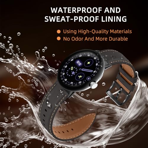 Correa de cuero para Google Pixel Watch 41mm negra miniatura 5