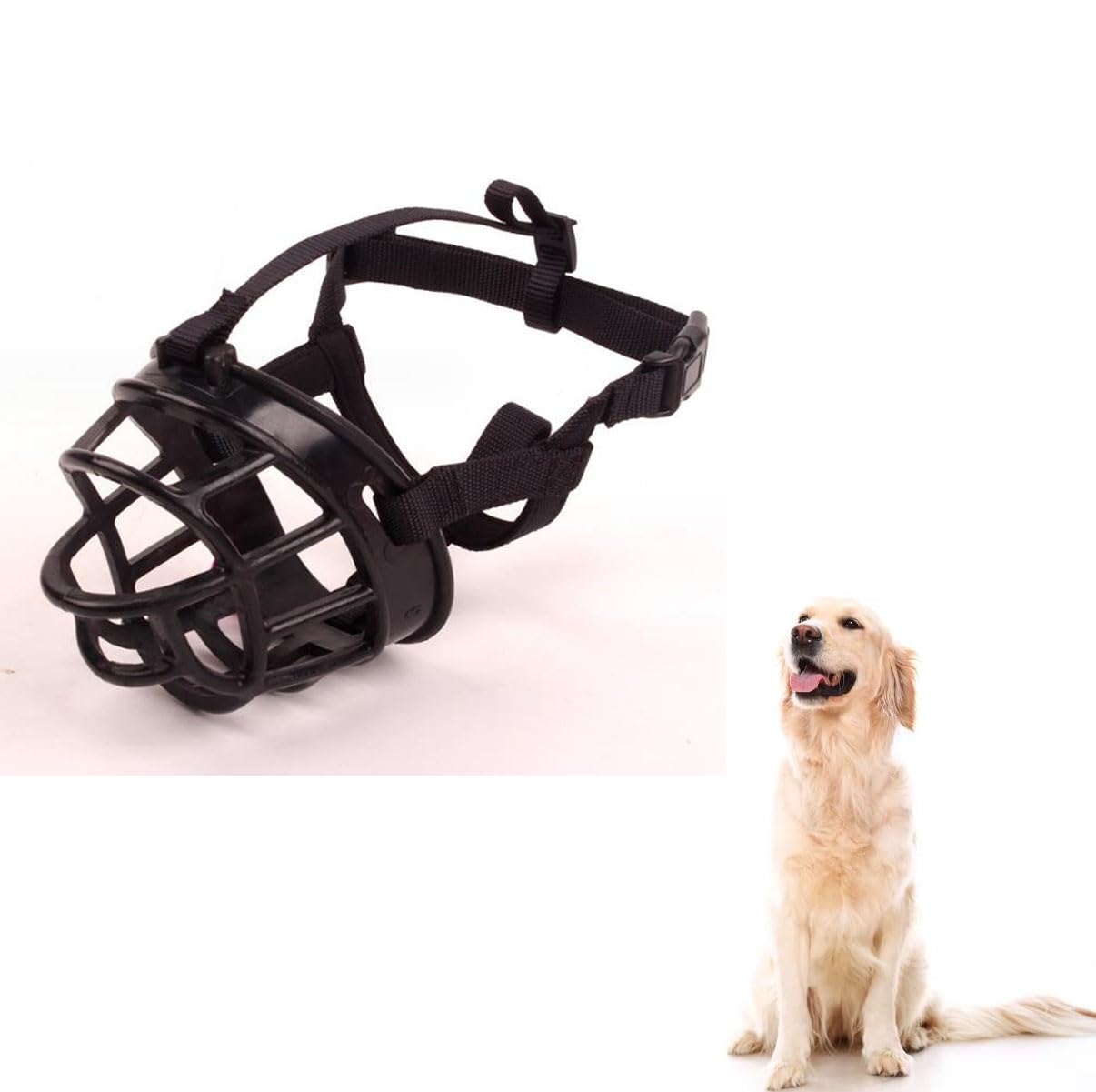 Voarge Dog Muzzles, Adjustable Dog Basket Muzzle Breathable Dog Mouth Cover, Prevent Biting, Chewing & Licking for Small, Medium, Large Aggressive Dogs (5)