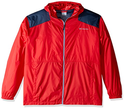 Columbia Men's Big and Tall Flashback Windbreaker, Mountain Red/Zinc, 2X