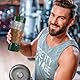 Shaker Elektrisch Protein Shaker mit Pulverfach 650ML SOARFLY Protein Mixer Shaker USB Wiederaufladbar,Elektrischer Shaker für Potein Pulver und Milchshake,Elektrischer Eiweiß Shaker,BPA-frei,Olivgrün